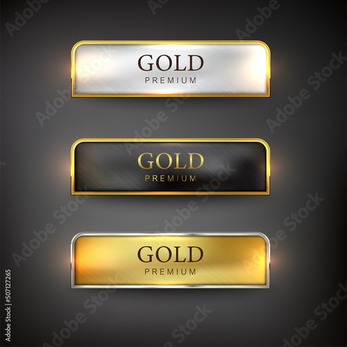 Buttons set web steel on background color black 15