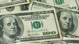 Part of 100 dollar bills with Benjamin Franklin
