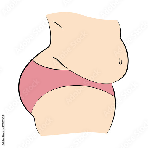 Fat body on white background. Vector illustration.