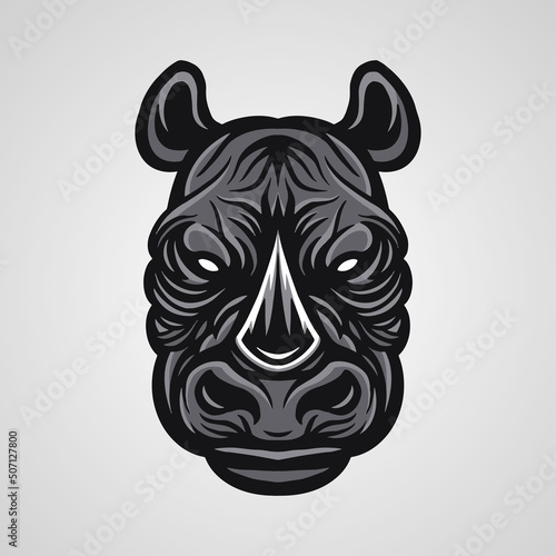 rhino head illustration