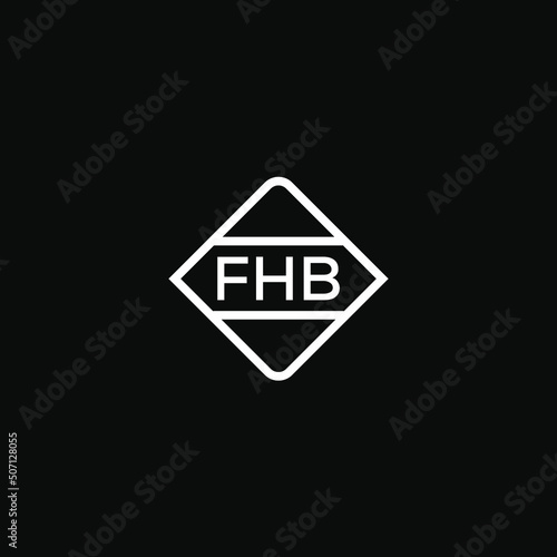 FHB letter design for logo and icon.FHB monogram logo.vector illustration with black background.

 photo