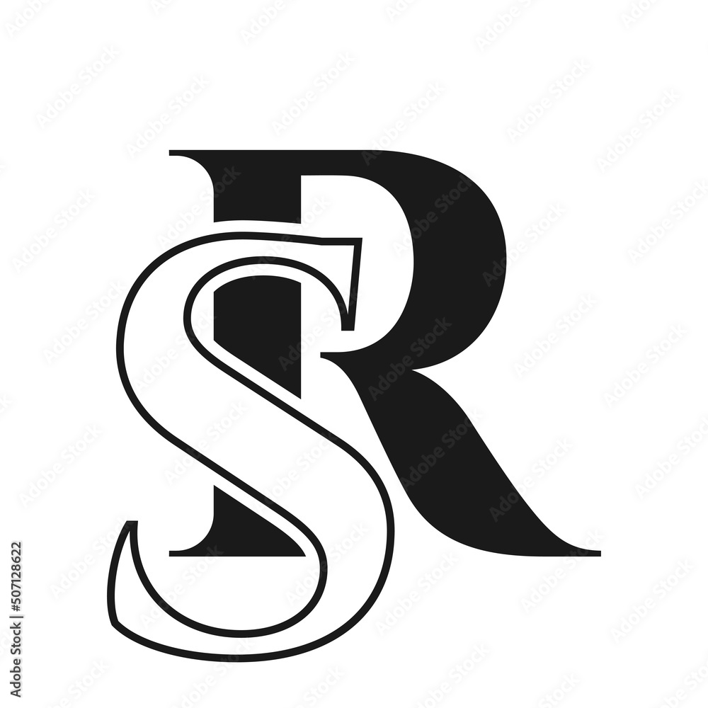 Initial letter SR, RS logo design template. Monogram Letter SR luxury ...