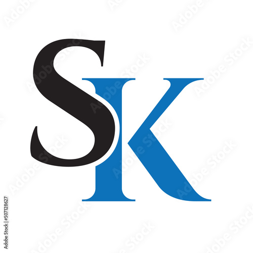 Initial letter SK, KS logo design template. Monogram Letter SK luxury logo design vector template for business and company identity