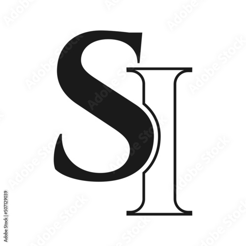 Initial letter SI, IS logo design template. Monogram Letter IS luxury logo design vector template for business and company identity