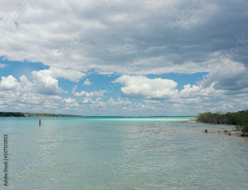 different colours of the bacalar lagoon