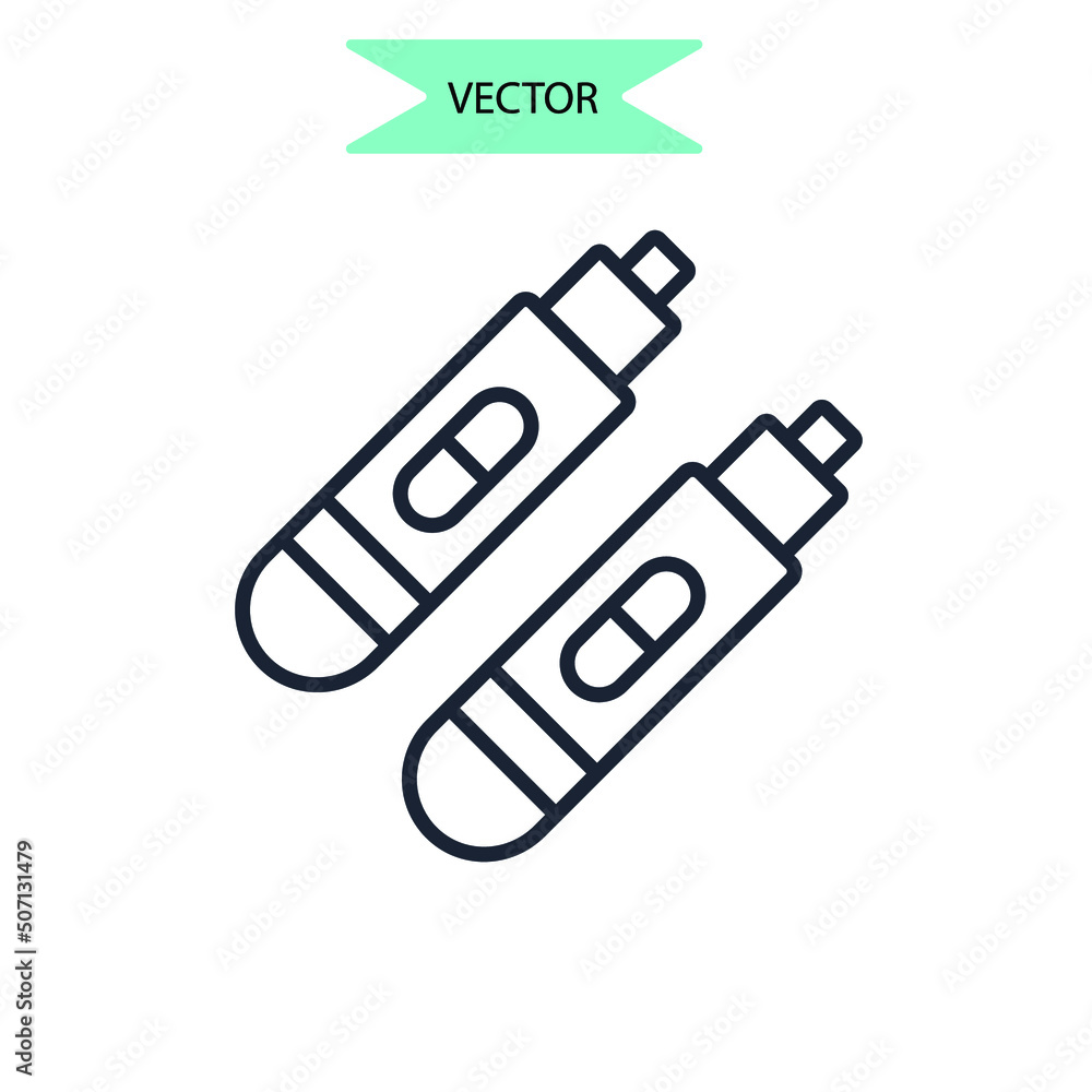 Pregnancy test icons symbol vector elements for infographic web Pregnancy test icons symbol vector elements for infographic web