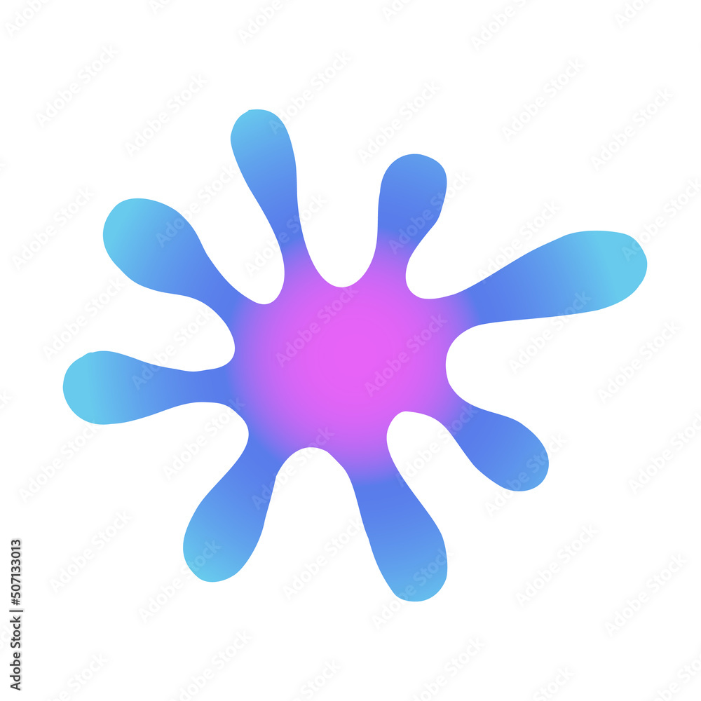 Blots in pink-blue gradient isolated on a white background. Hand Drawn. Freehand drawing. Doodle. Sketch. Blots in pink-blue gradient isolated on a white background. Hand Drawn. Freehand drawing. Doodle. Sketch.