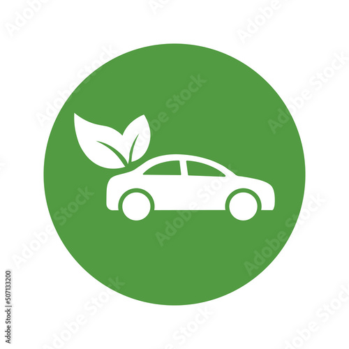 Eco electrocar icon Zero emission vehicle Battery charging station sign