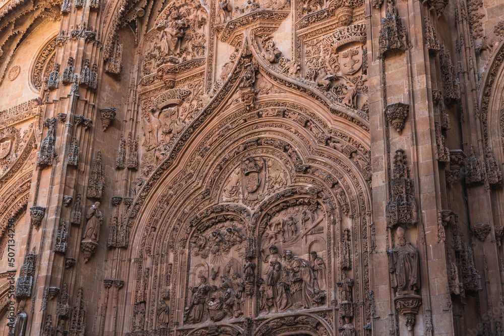detail of the arch of a doorway of the cathedral of Salamanca