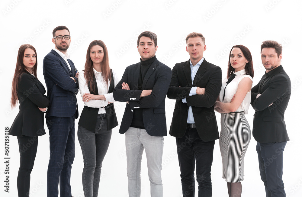 Business group looking confident with arms crossed Business group looking confident with arms crossed