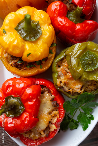 Stuffed peppers, halves of ...