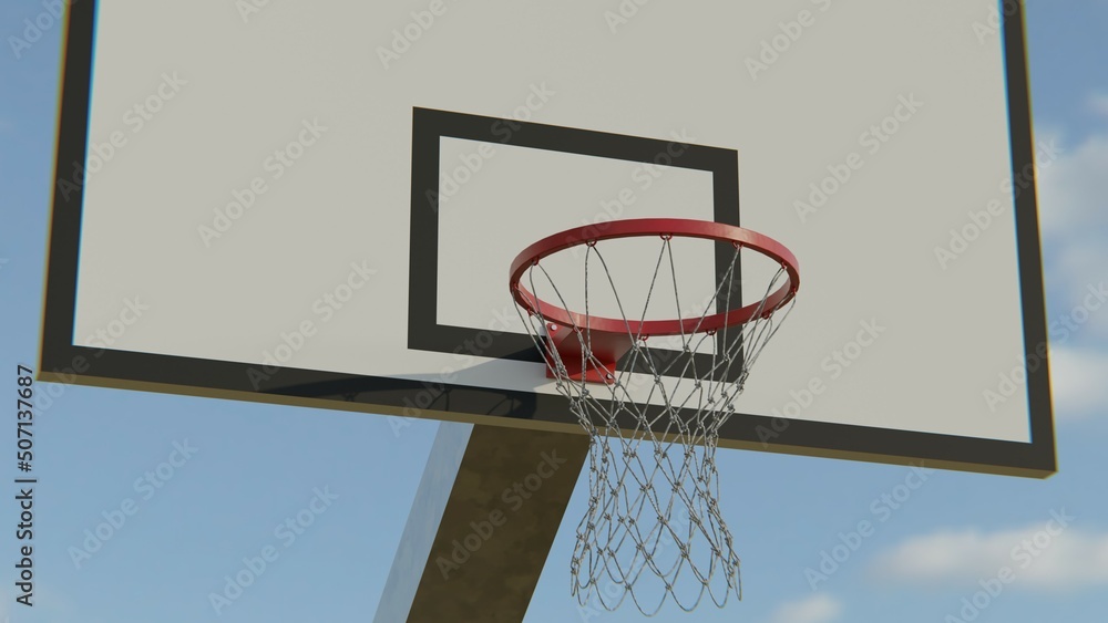 3D rendering illustration of a basketball hoop outdoor