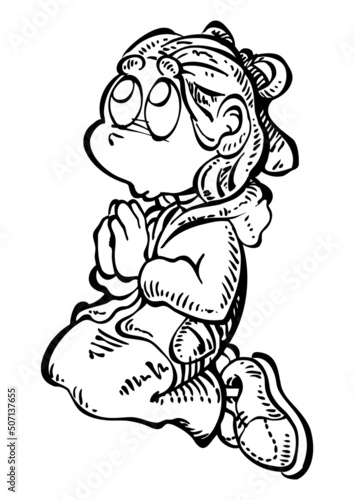 Wallpaper Mural Little Girl On Her Knees Praying Torontodigital.ca