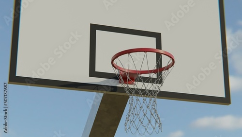 3D rendering illustration of a basketball hoop outdoor © Francesco Milanese