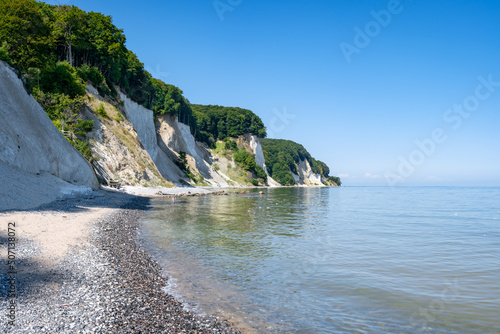 Chalk cliffs on Rügen (Ruegen) island in summer, Baltic sea, Mecklenburg-Vorpommern, Germany