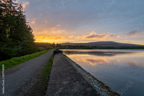Sunset at the Upper Draw Tower at Vartry Reservoir, County Wicklow