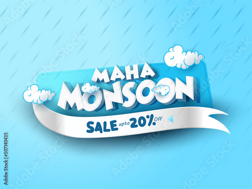 nice and beautiful vector illustration,poster Monsoon Huge Offer or Sale for Monsoon season. 