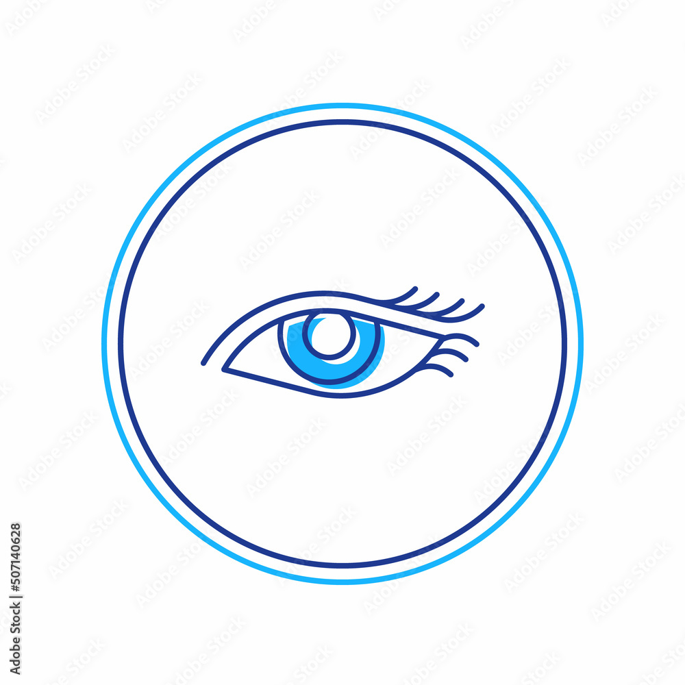 Filled outline Beautiful woman eye icon isolated on white background. Vector Filled outline Beautiful woman eye icon isolated on white background. Vector