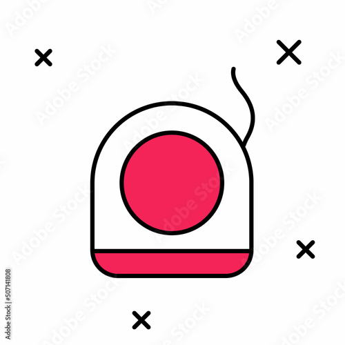 Filled outline Dental floss icon isolated on white background. Vector