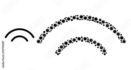 Broadcasting mosaic icon. Vector mosaic is formed of random virus icons. Virus cell mosaic broadcasting icon. Broadcasting mosaic for breakout templates.