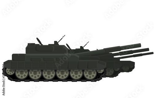 column of large battle tanks illustration of war conflict