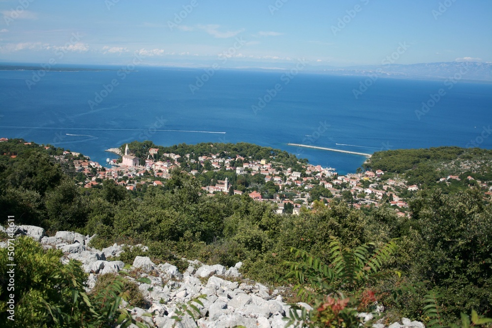 view from the top of the mountain, Veli Losinj, island Losinj, Croatia