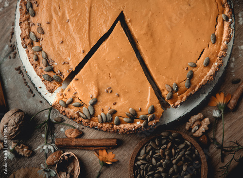 autumn pie with pumpkin seeds 2