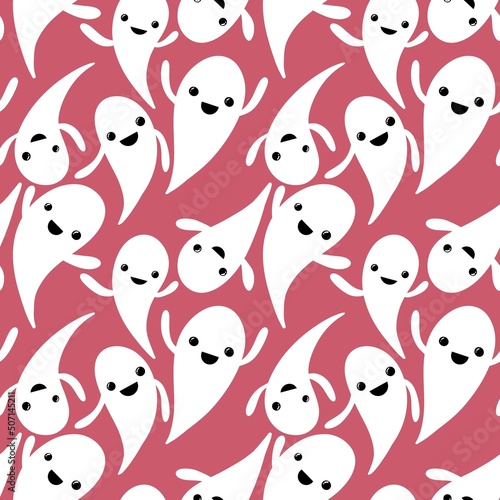 Halloween seamless ghost pattern for wallpaper and packaging and gifts and cards and linens and kids and fabrics