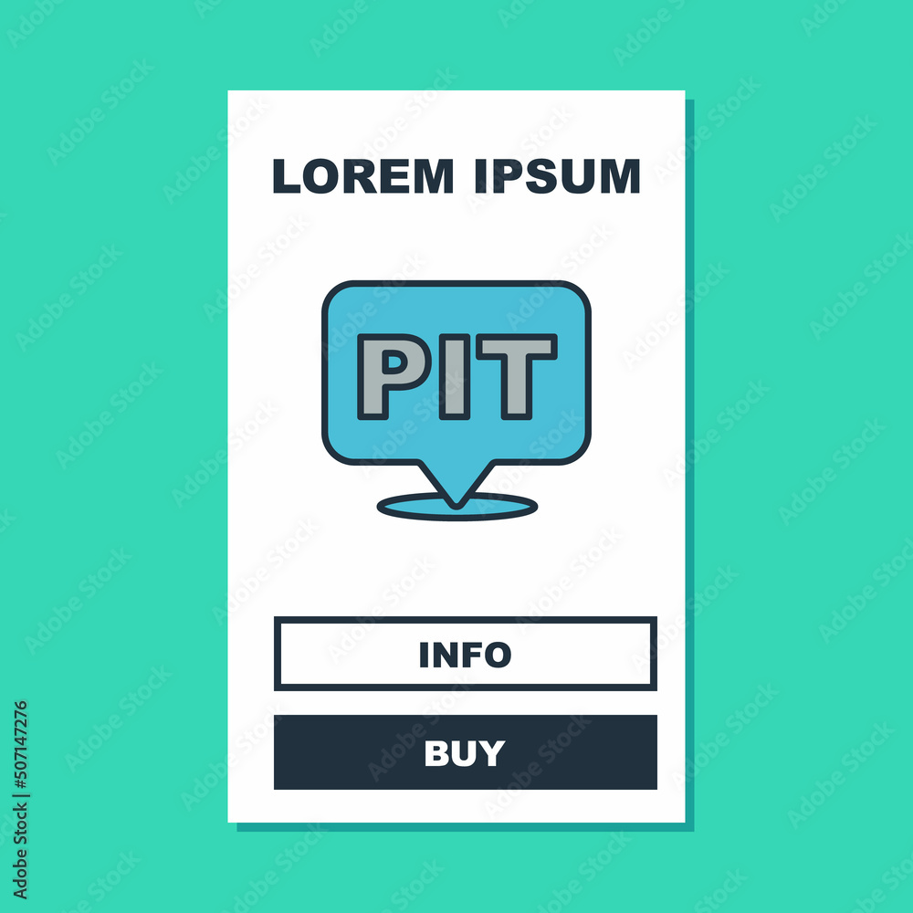 Filled outline Pit stop icon isolated on turquoise background. Vector Filled outline Pit stop icon isolated on turquoise background. Vector