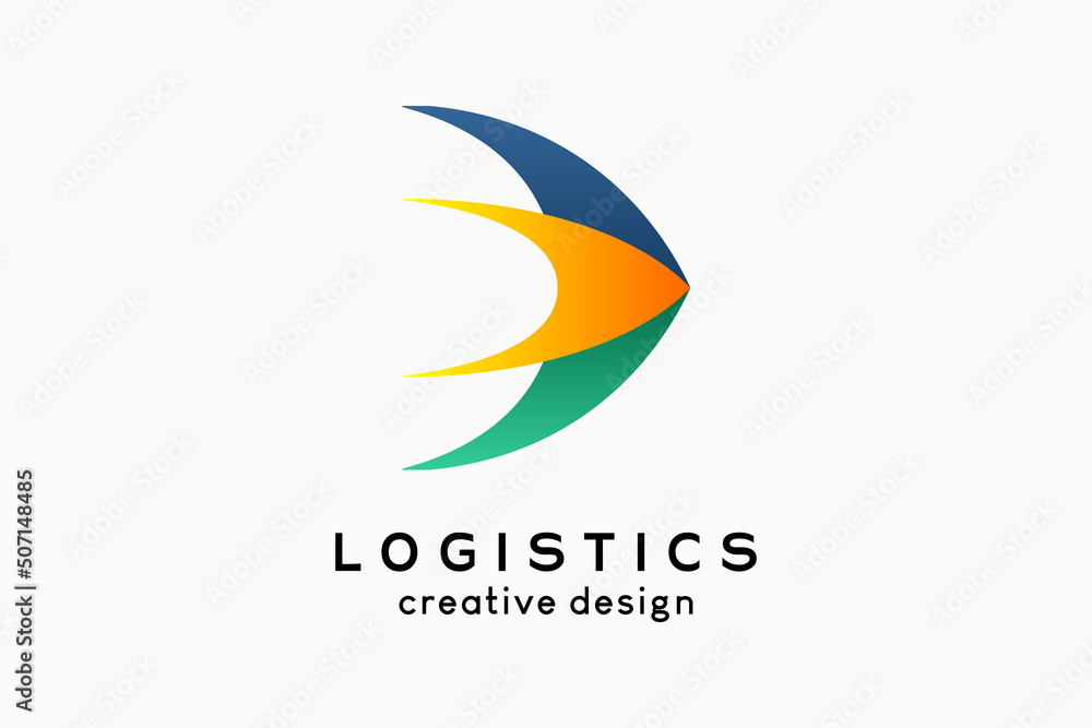 Obraz premium Logo Logistics, logistics and shipping company. arrow icon with colorful creative concept