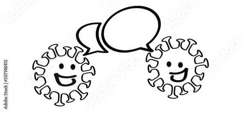 Cartoon smallpox, monkey virus or monkeypox diagnoses. The virus belongs to the genus Orthopoxvirus in the family Poxviridae. infectious disease. Ape face.Vector monkey pox symbol or icon. Stickman.