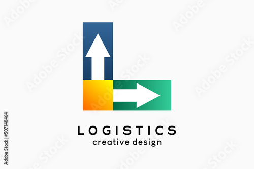 Logo Logistics, logistics and shipping company. arrow icon with a creative concept of the letter l Free Download Logo Logistics, logistics and shipping company. arrow icon with a creative concept of the letter l - GFXLoad