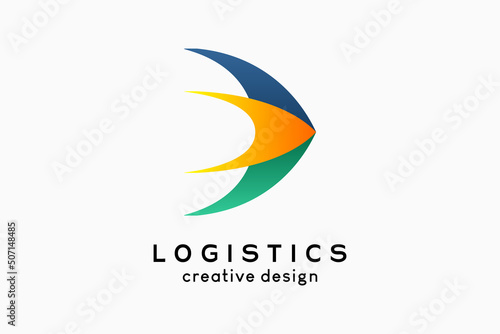 Logo Logistics, logistics and shipping company. arrow icon with colorful creative concept