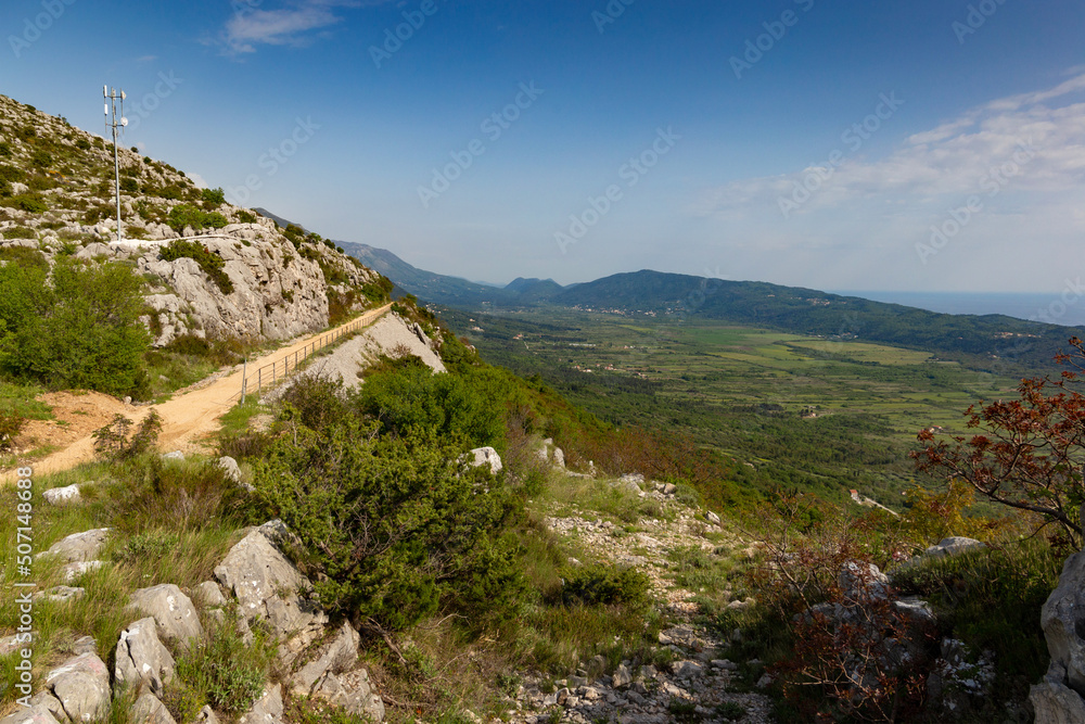 Valley in Croatian mountains. Adriatic coast.