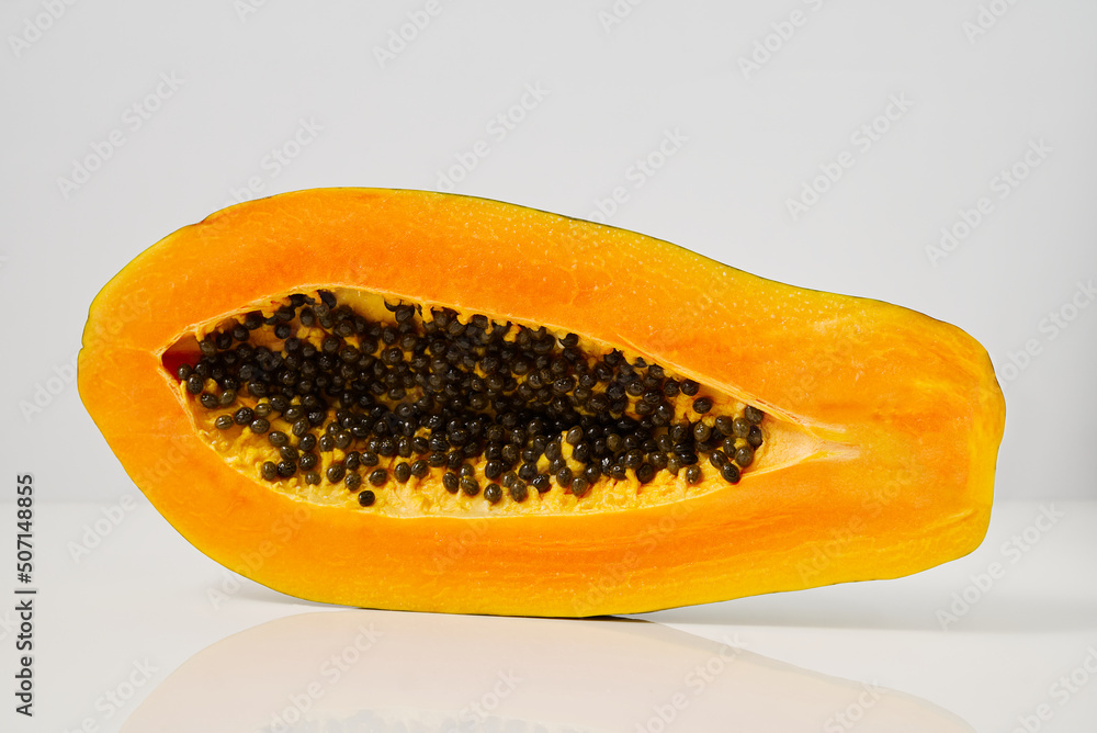 Close up of of ripe papaya. View of the Inside of a Papaya. Sweet tropical fruit. Using as tropical fruits concept. Close up of of ripe papaya. View of the Inside of a Papaya. Sweet tropical fruit. Using as tropical fruits concept.