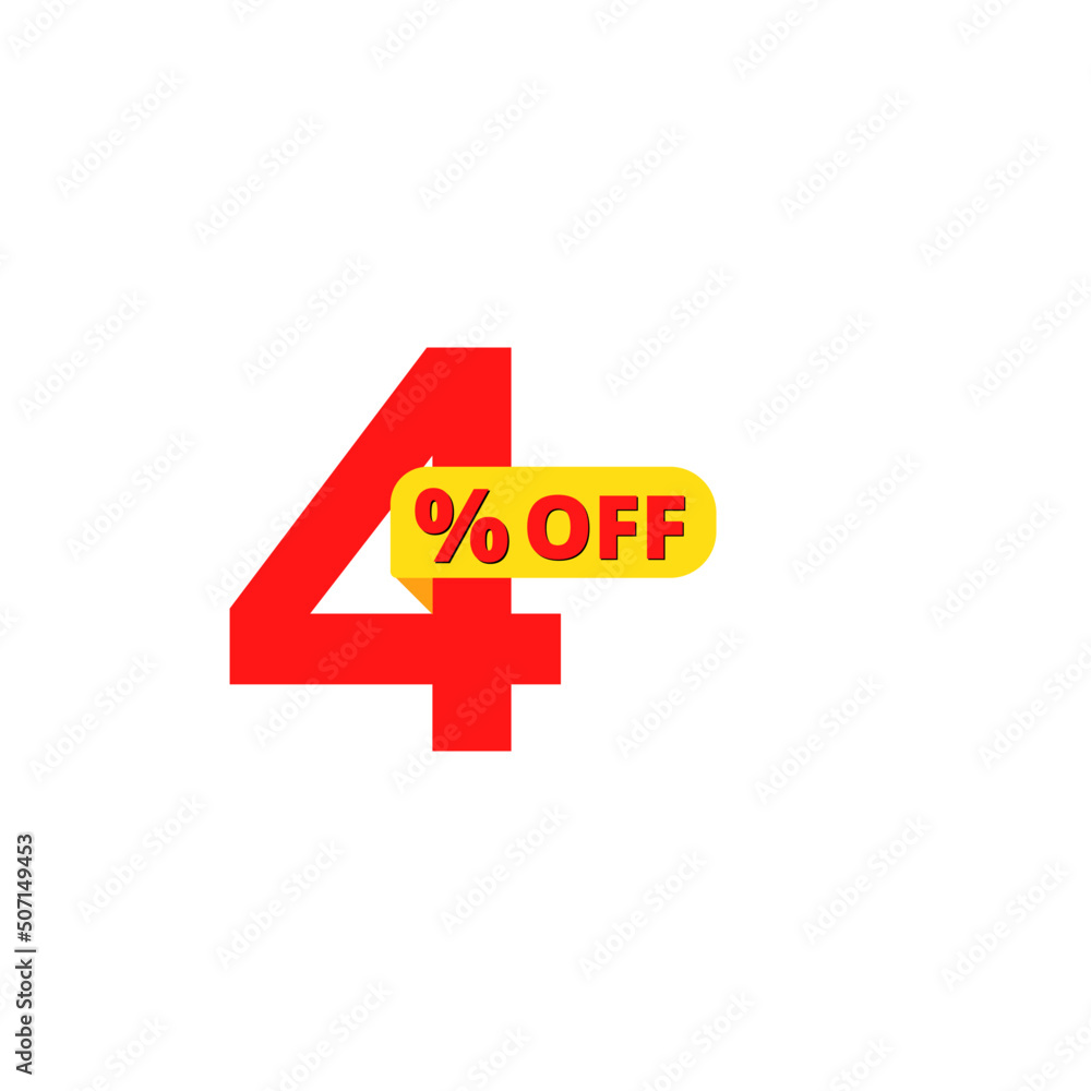 4% off red and yellow 3D design in EPS 4% off red and yellow 3D design in EPS