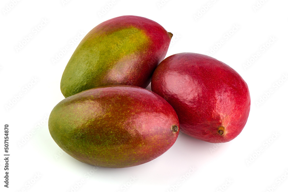 Juicy ripe Mango fruit, close-up, isolated on white background. Juicy ripe Mango fruit, close-up, isolated on white background.
