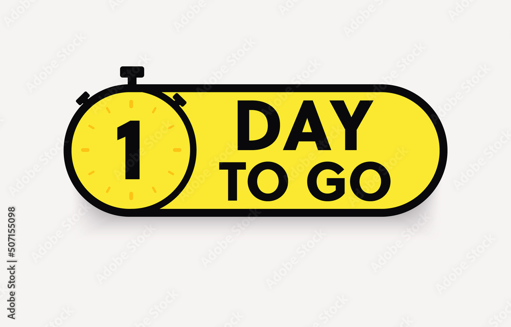 1 day to go last countdown icon. One day go sale price offer promo deal timer. 1 day only 1 day to go last countdown icon. One day go sale price offer promo deal timer. 1 day only