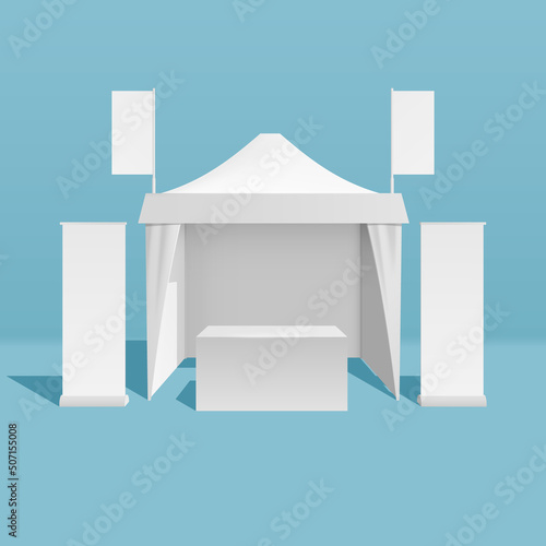 Promotion Tent Realistic Concept Illustration