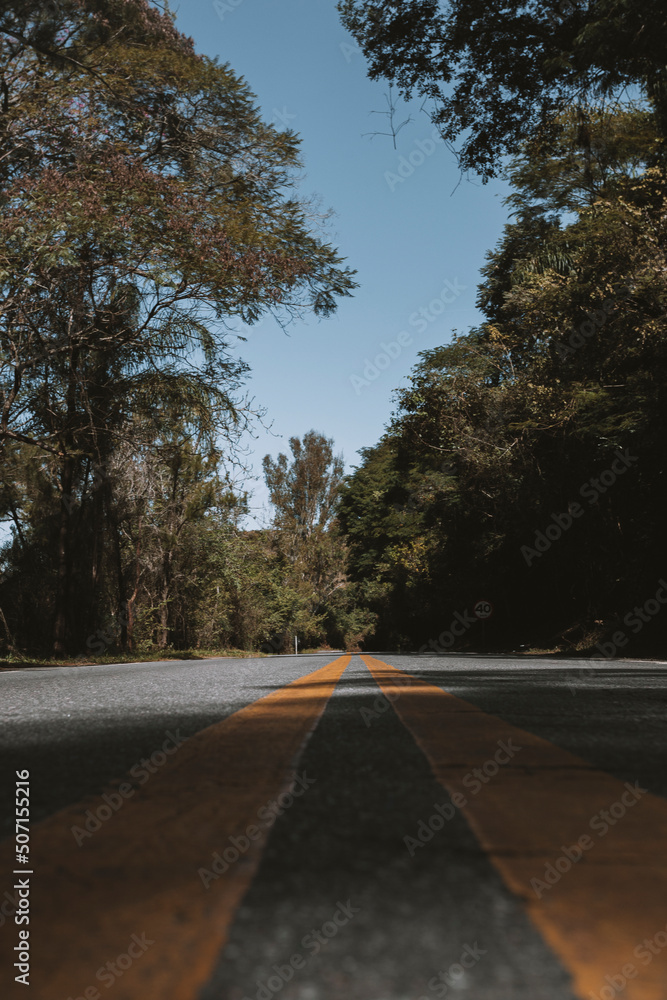 Fototapeta premium Caxambu, Minas Gerais, Brasil: Estrada de ligação entre as cidades de Caxambu e Pouso Alto, no circuito turistico das Terras Altas da Mantiqueira