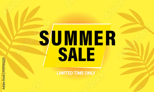 Summer sale banner on yellow background eps10