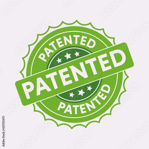 Patented old grunge stamp vector illustration. Patented stamp. Patented icon. Patented rubber imprint