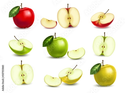 Realistic Apple Set