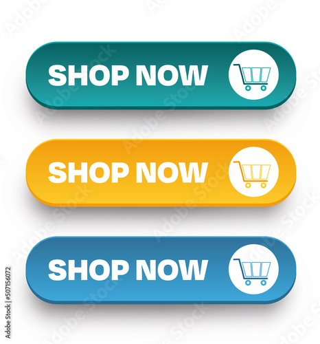A set of volumetric colorful buttons for websites and applications
