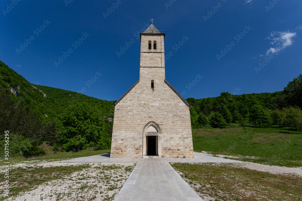 Fototapeta premium Old church in Bosnia and Herzegovina near city Jajce.