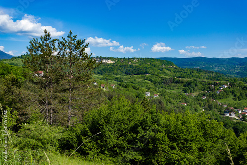 Mountains landscape in Bosnia and Herzegovina near city Jajce.