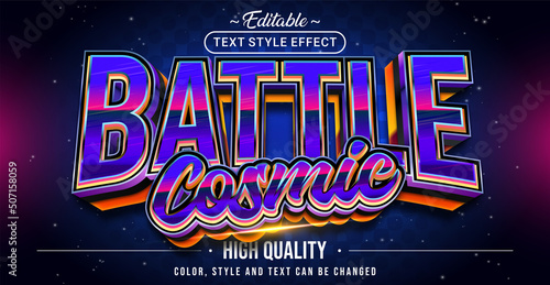Editable text style effect - Battle Cosmic text style theme.