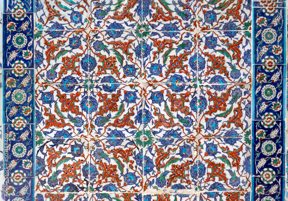 Turkish tile, Eyup Sultan Mosque, Istanbul, Turkey Turkish tile, Eyup Sultan Mosque, Istanbul, Turkey