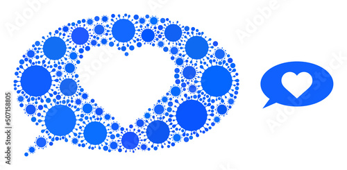 Love status mosaic icon. Vector collage done of randomized virus cell icons. Virus cell mosaic love status icon. Love status collage for breakout templates.
