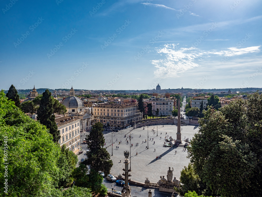 View of Piazza del Popolo square in Rome